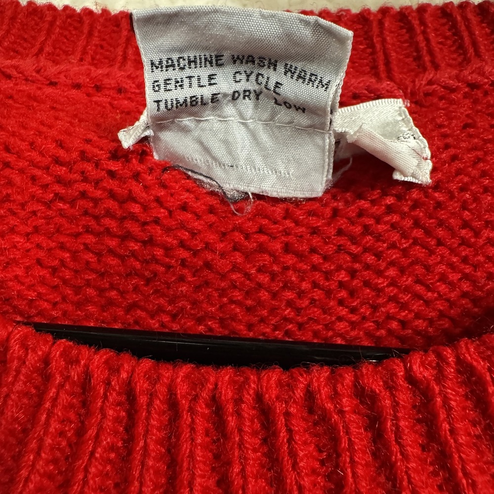 Vintage Objectives Sweater Womens Medium Button Shoulder Acrylic Pullover 80s 90 - Picture 3 of 6